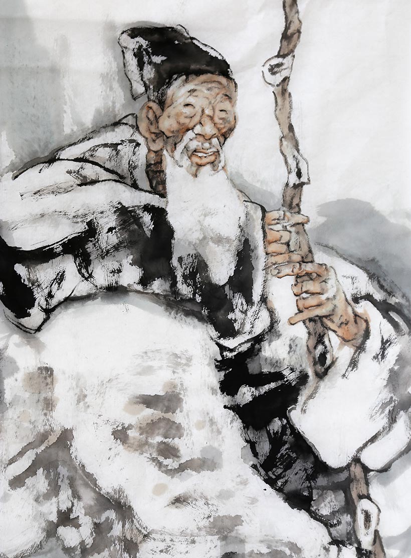 中国水墨画院画家仇宏志《明月松间照》中美协会员 墨华斋