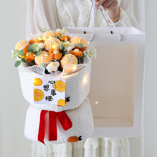 母亲节diy创意针织花束草莓柿子毛线编织材料包钩针工具套装礼物