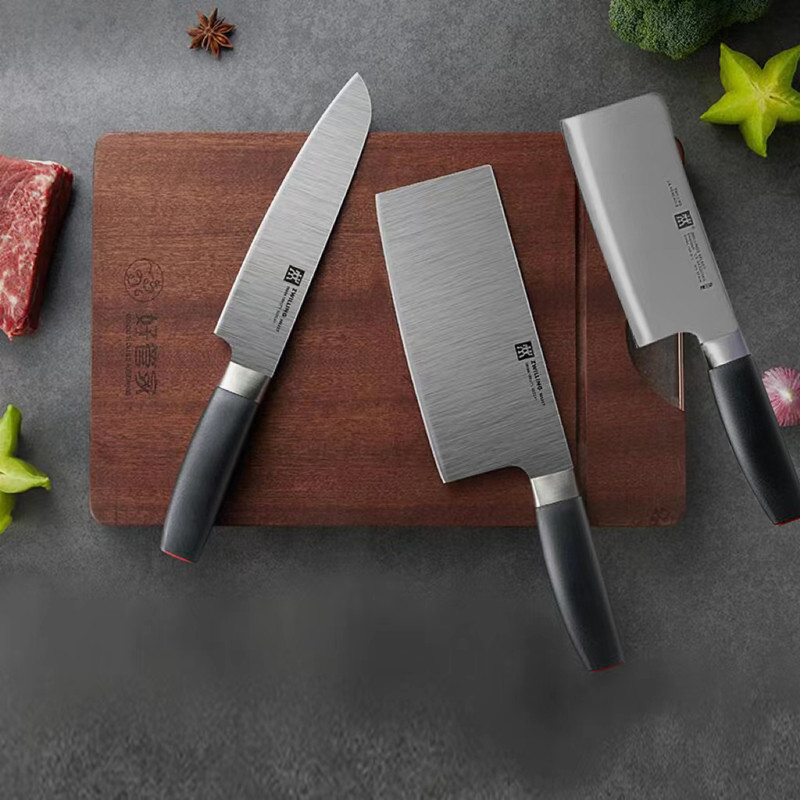 新品德国双立人nows系列7件套刀具组合粉色厨房菜刀家用不锈钢砍骨 刀