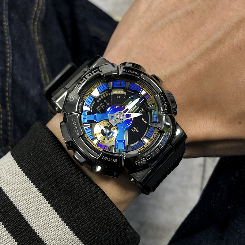 卡西欧手表男彩虹绝版运动防水gm-110b-1a/sg/scm/g黑暗钢铁之心