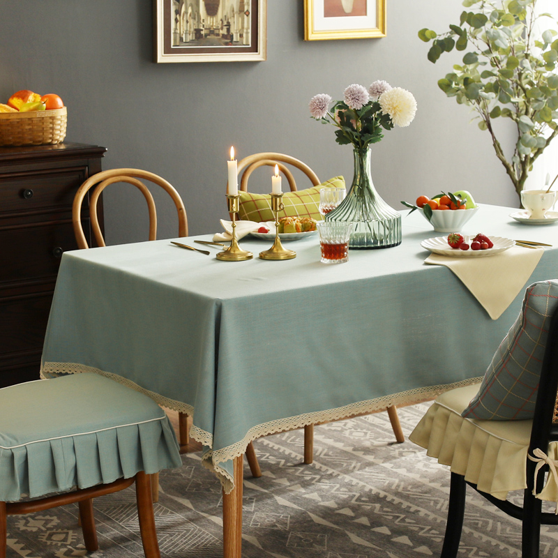 桌布棉麻加厚简约餐桌布艺长方形台布网红高级感美式书桌茶几桌垫