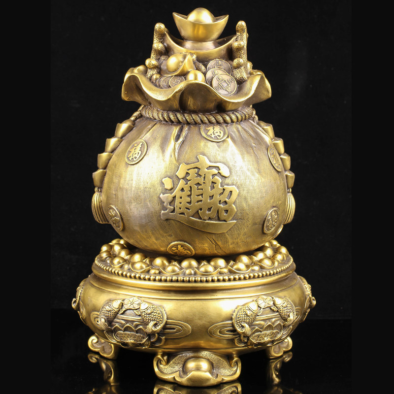 【可旋转】金盆满钵铜摆件 6kg 招财进宝 佛法加持
