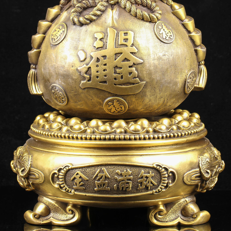 【可旋转】金盆满钵铜摆件 6kg 招财进宝 佛法加持