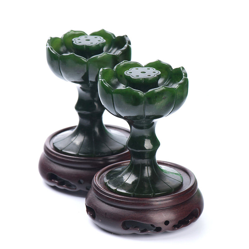 【宝莲灯】细腻温润 和田玉莲灯摆件 约175.30g 177.89g