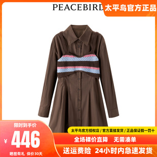 【商场同款】太平鸟女装2024冬季新款两件套衬衫连衣裙A3FAD4251