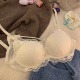 法式聚拢内衣女小胸显大上托无钢圈纯欲性感交叉带蕾丝文胸罩套装