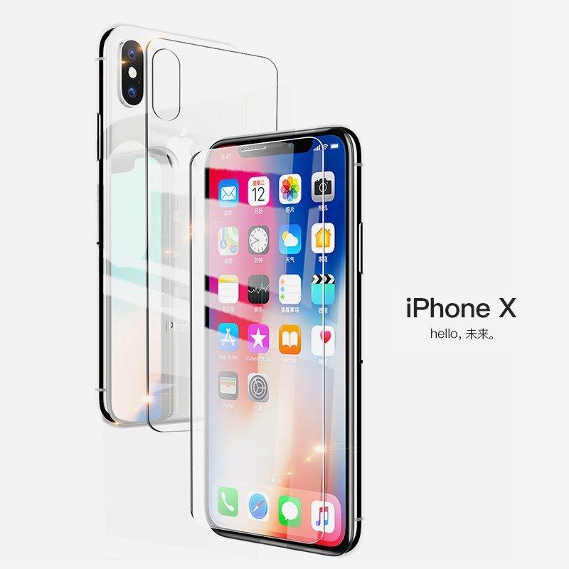 热销苹果x钢化膜后面_适用于iphonex钢化背膜xs手机后面后盖tou透明