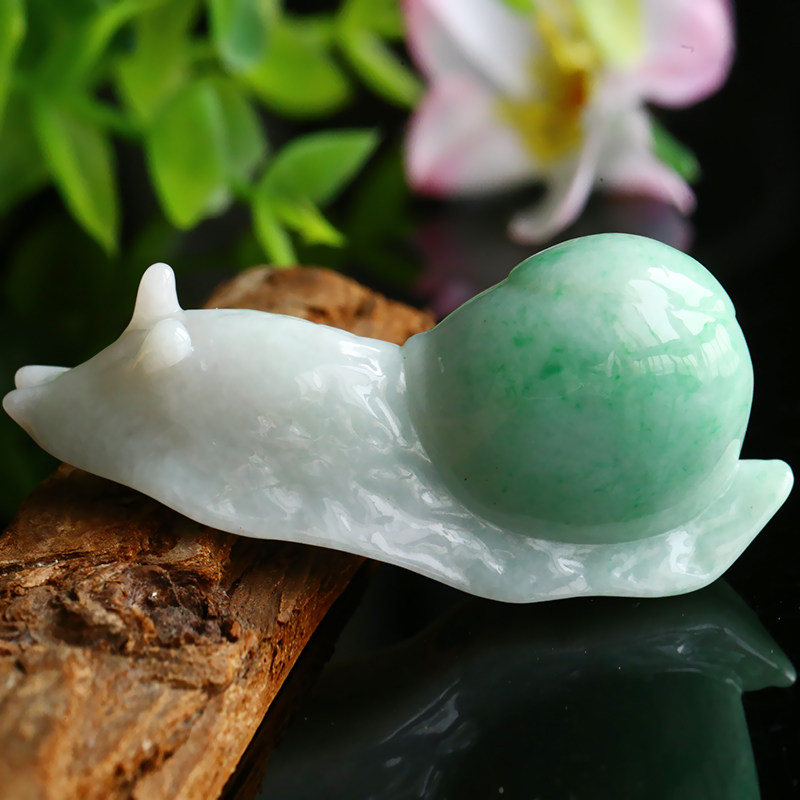 【蜗牛】缅甸翡翠a货蜗牛摆件重量31.22克