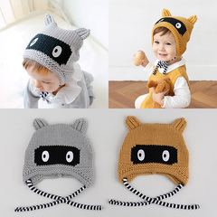 韩版秋冬儿童可爱针织毛线帽子6-12月女童套头帽1-2岁宝宝尖尖帽