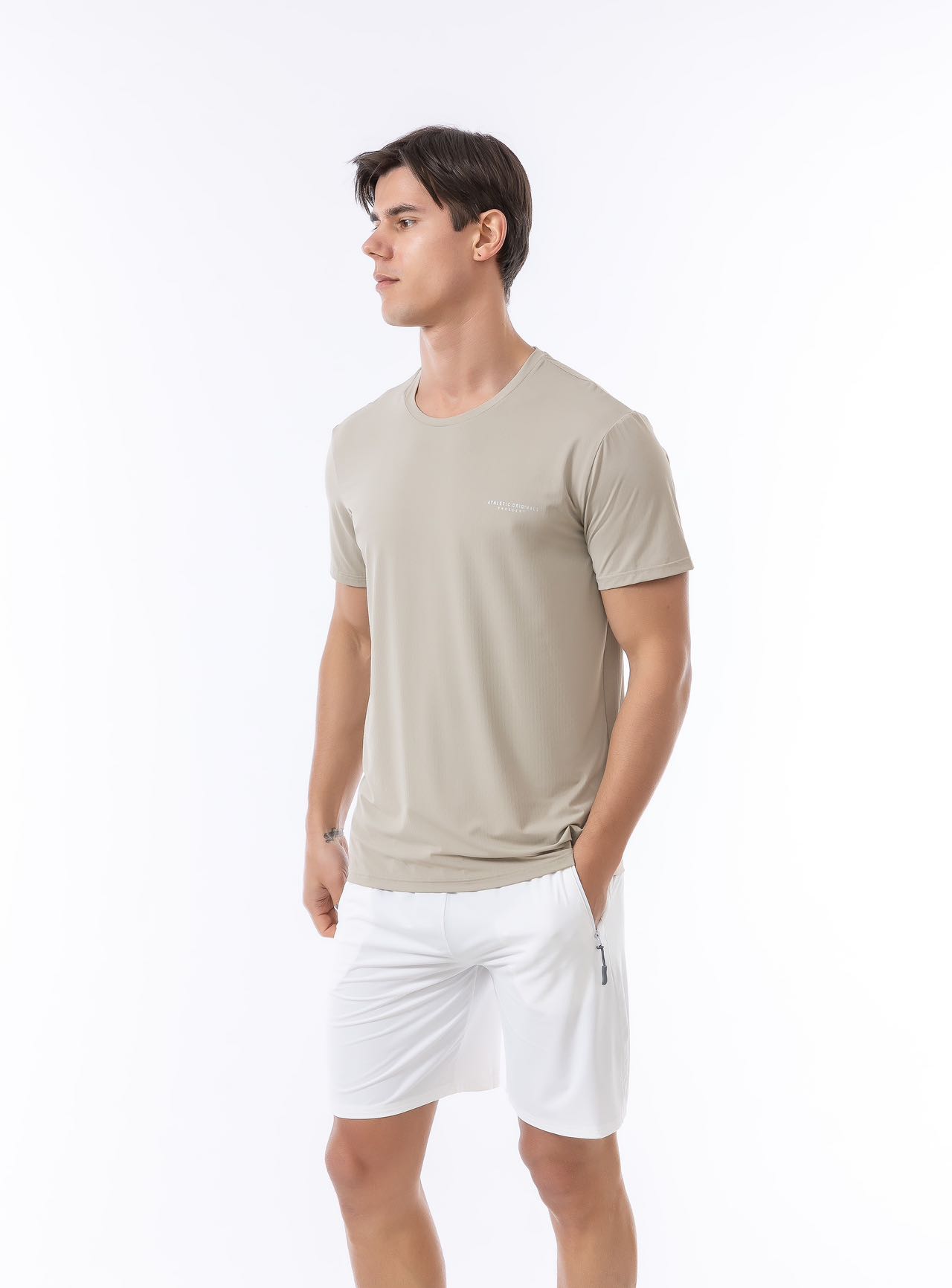 【大潘专享】2024新款男士短袖T恤纯色休闲夏季短袖速干T恤