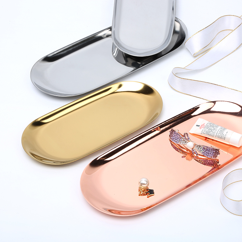 Northern Europe ins Oval golden Metal Storage tray golden Stands Tray household Rectangular Compartment tray Small jewelryin the Tableware , Tableware , Fruit bowl/Fruit plate/Hamper category - from Buy2taobao.com to provide professional Taobao agent buy service