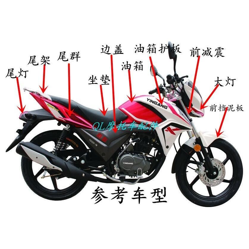 广州飞肯摩托车配件fk150-9a-10c全部外壳大灯头罩油箱其它元器件