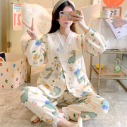 Air cotton confinement clothes spring and autumn pure cotton postpartum thickening December 3 breastfeeding pregnant women pajamas winter maternity breastfeeding 2