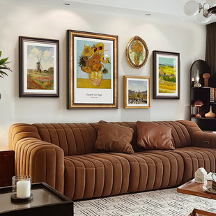 莫奈客厅装饰画美式复古沙发背景墙挂画梵高向日葵油画小众艺术壁