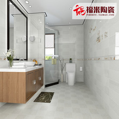 米色格子厨卫瓷片 300*600厨房 卫生间墙砖厕所防滑小地砖 釉面砖