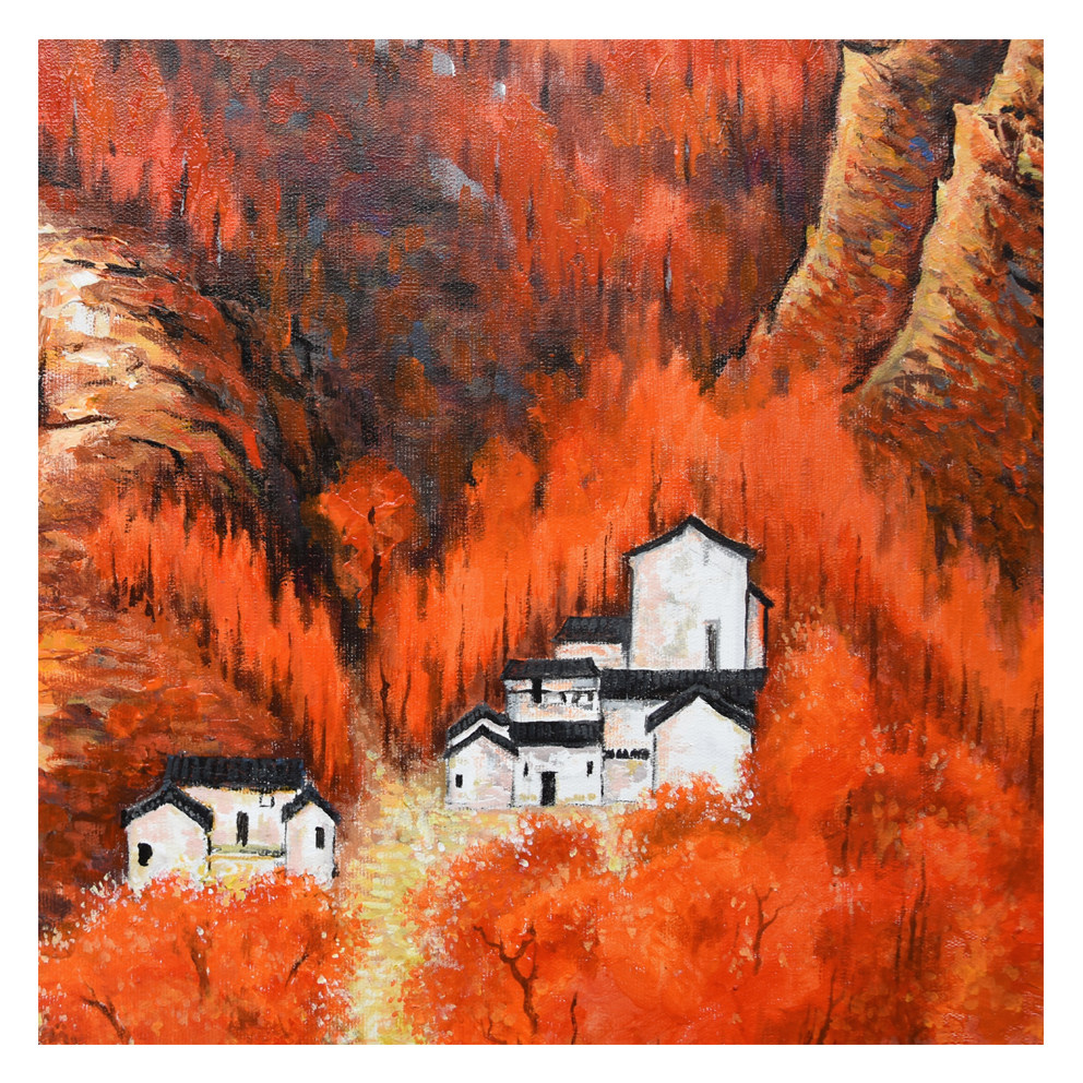 【双十二】匿名油画《万山红遍》大尺幅/实力派画家/邳州美术理事