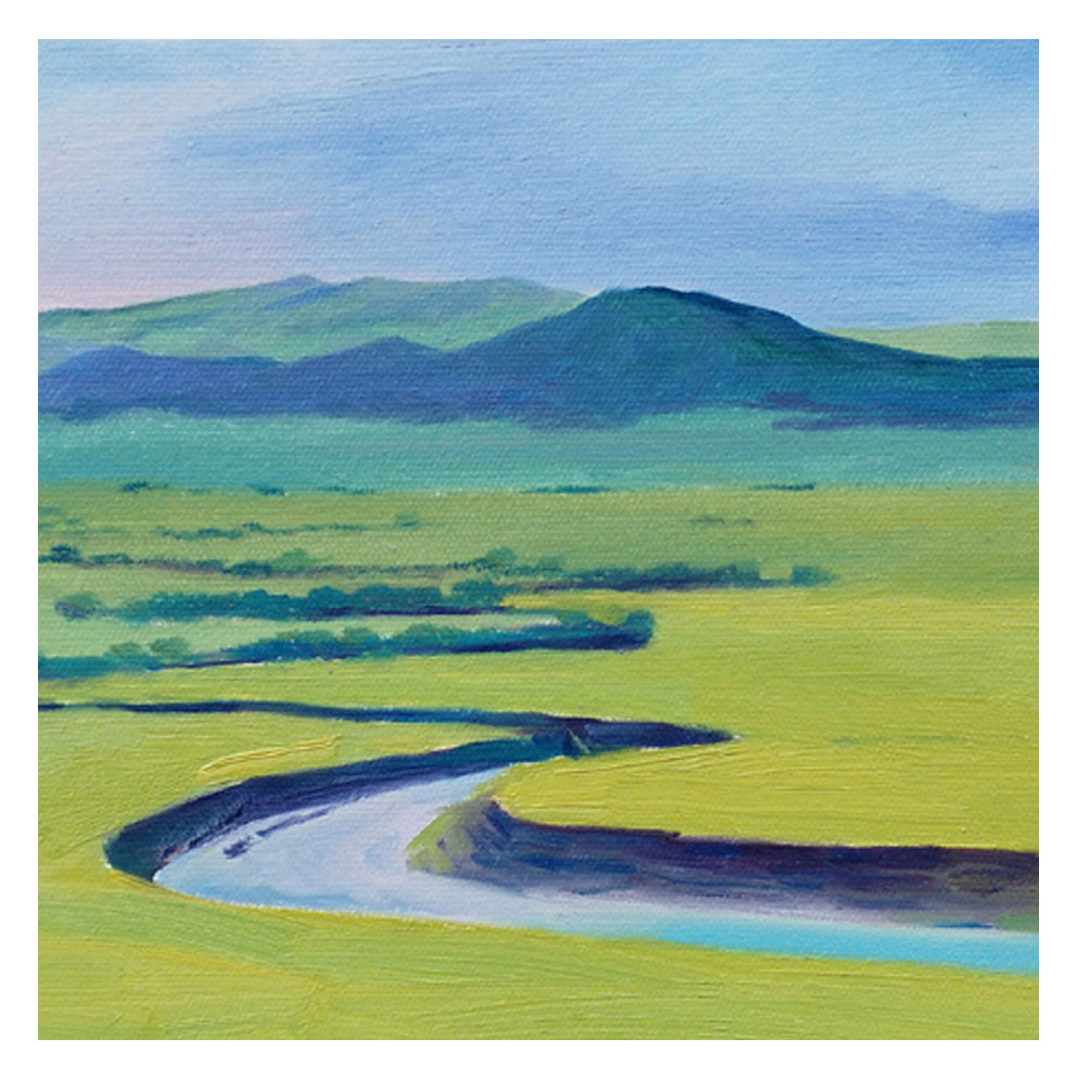 翁兆锦油画《草原之春》