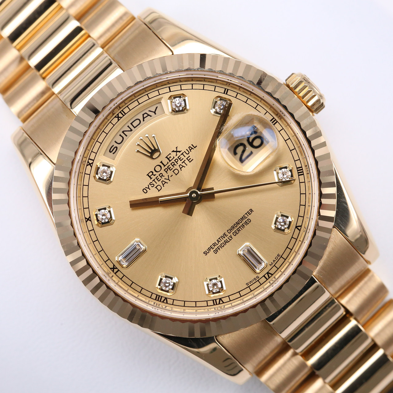 [9.8新]劳力士男表公价257800全黄金钻石刻度 新款 自动机械