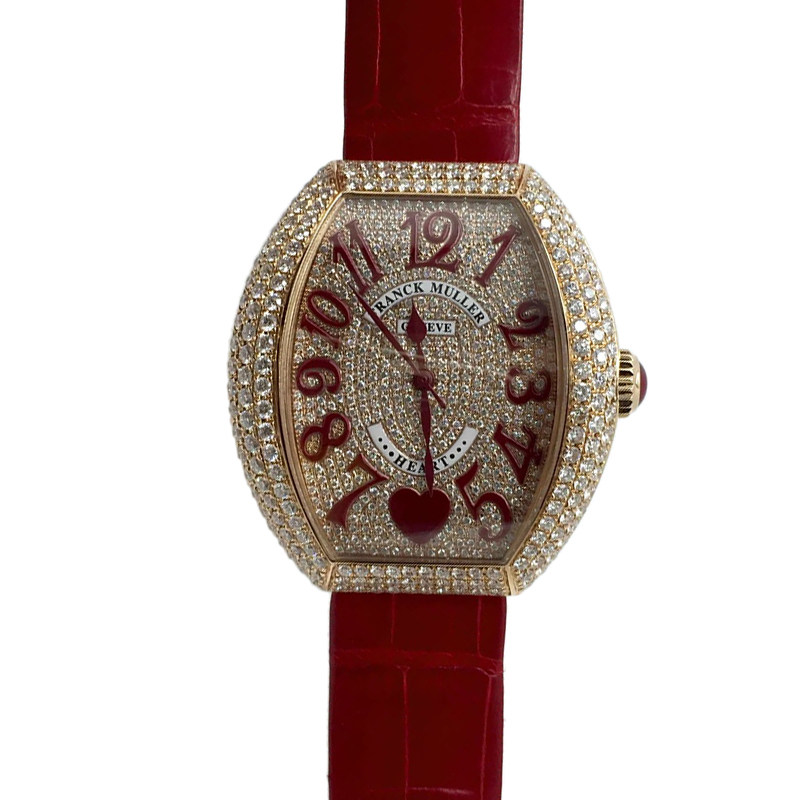 【9.9新】法兰克穆勒自动机械18k玫瑰金镶钻女表