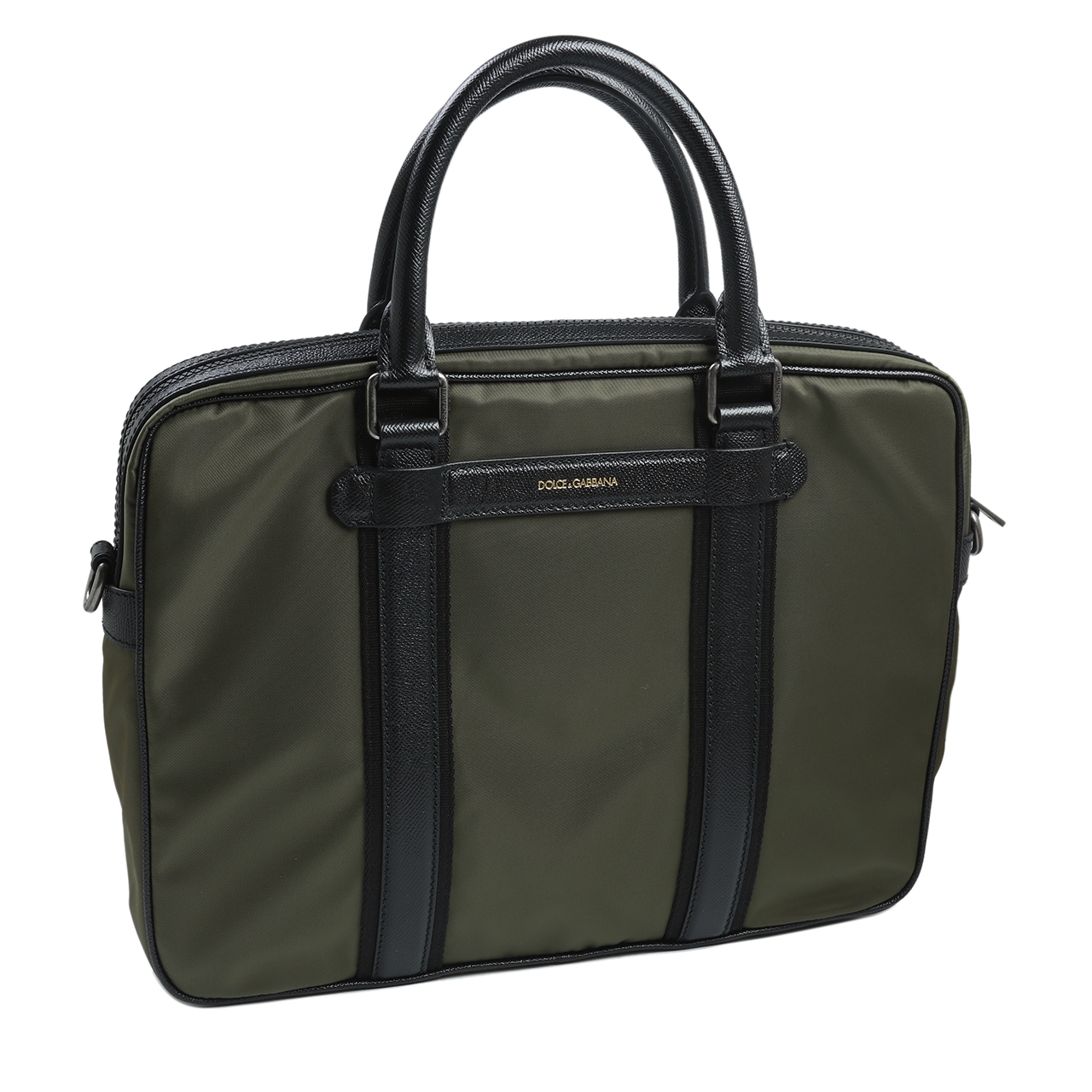 限时拍[9.9新]杜嘉班纳 dolce gabbana尼龙配皮男士公文包