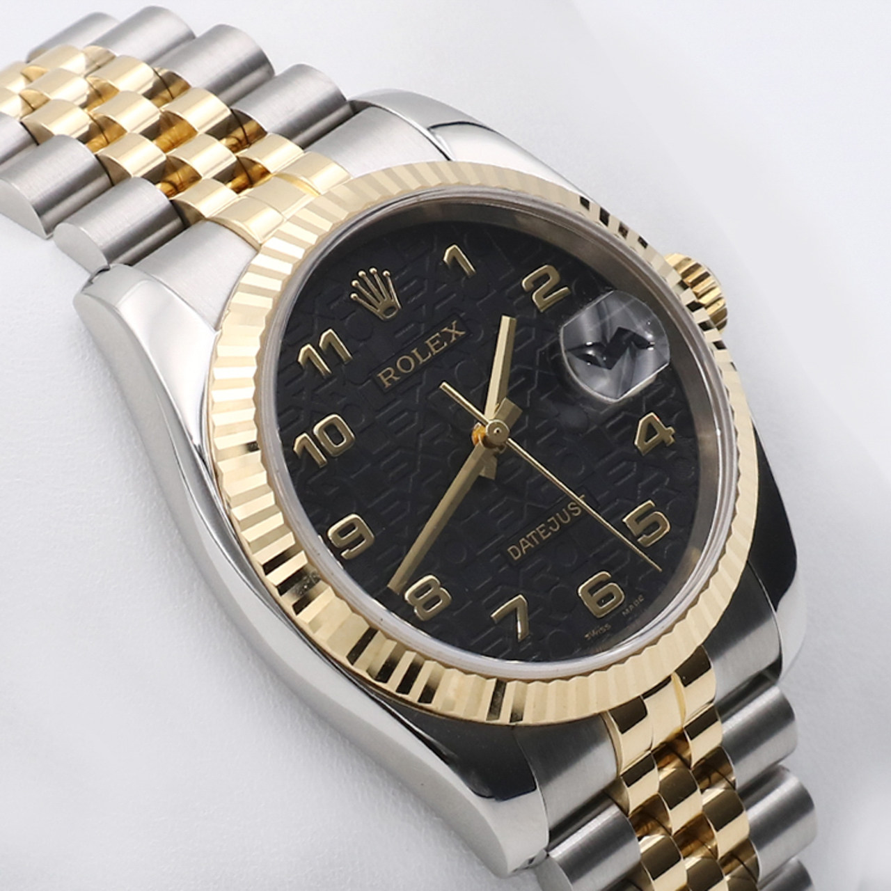 [9.5新]劳力士18k黄金间精钢自动机械男表