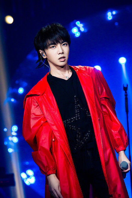 我是歌手演唱会华晨宇花花同款风衣2018年秋季红色拉链长款外套潮