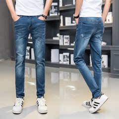 2016牛仔裤男士青年韩版修身款直筒长裤子男春夏季青少年薄款男裤