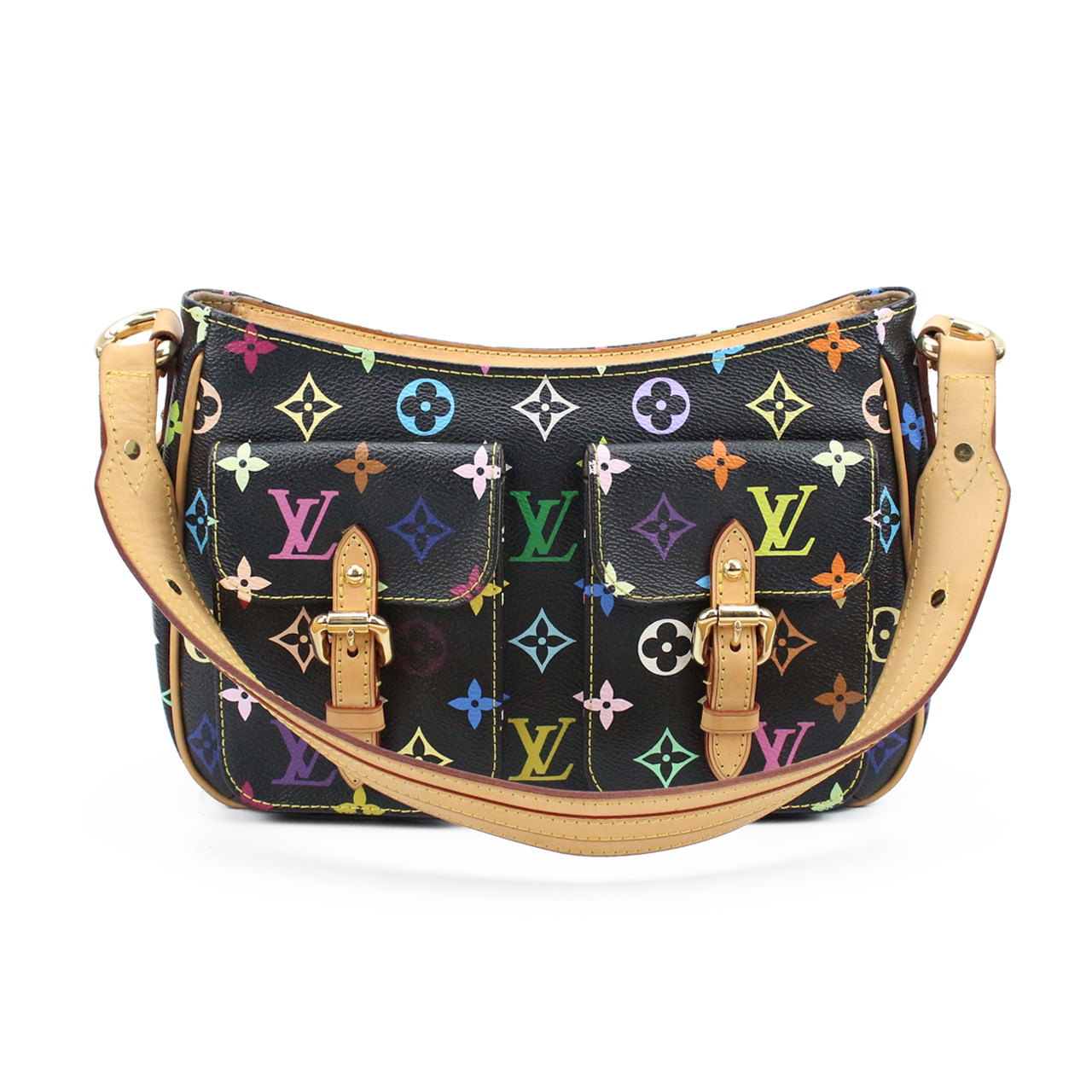 [9.0新]路易威登lv女士monogram帆布黑三彩单肩包