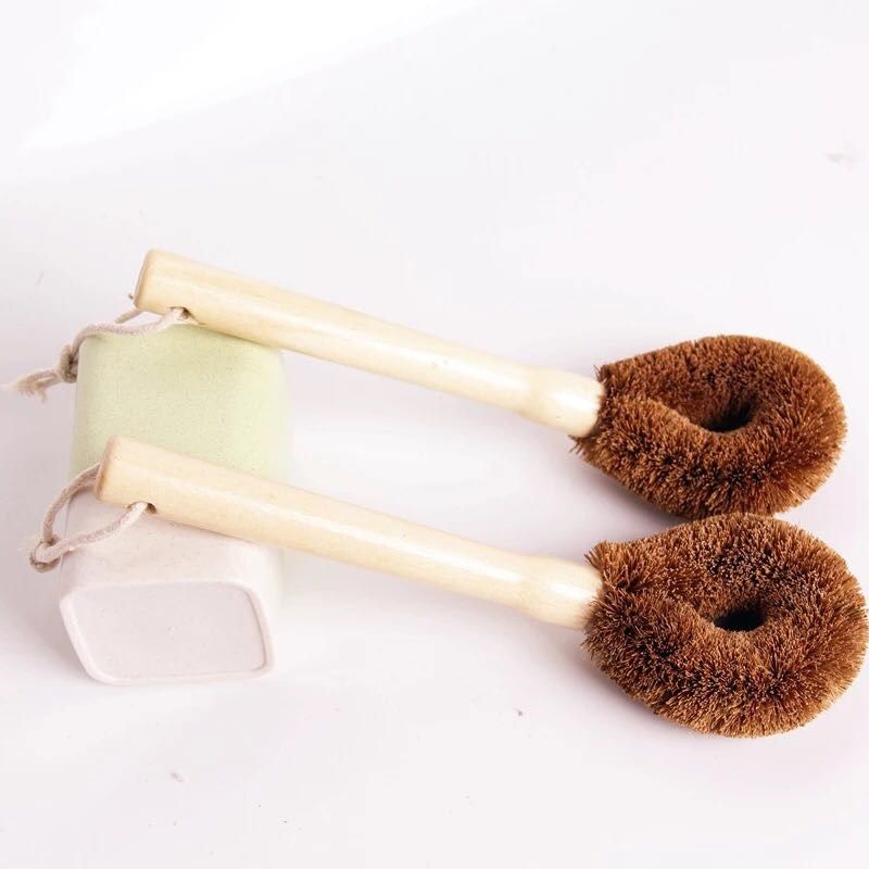 3个装椰棕刷厨房用清洁刷子刷锅洗碗神器长柄锅刷不粘油多用炊帚