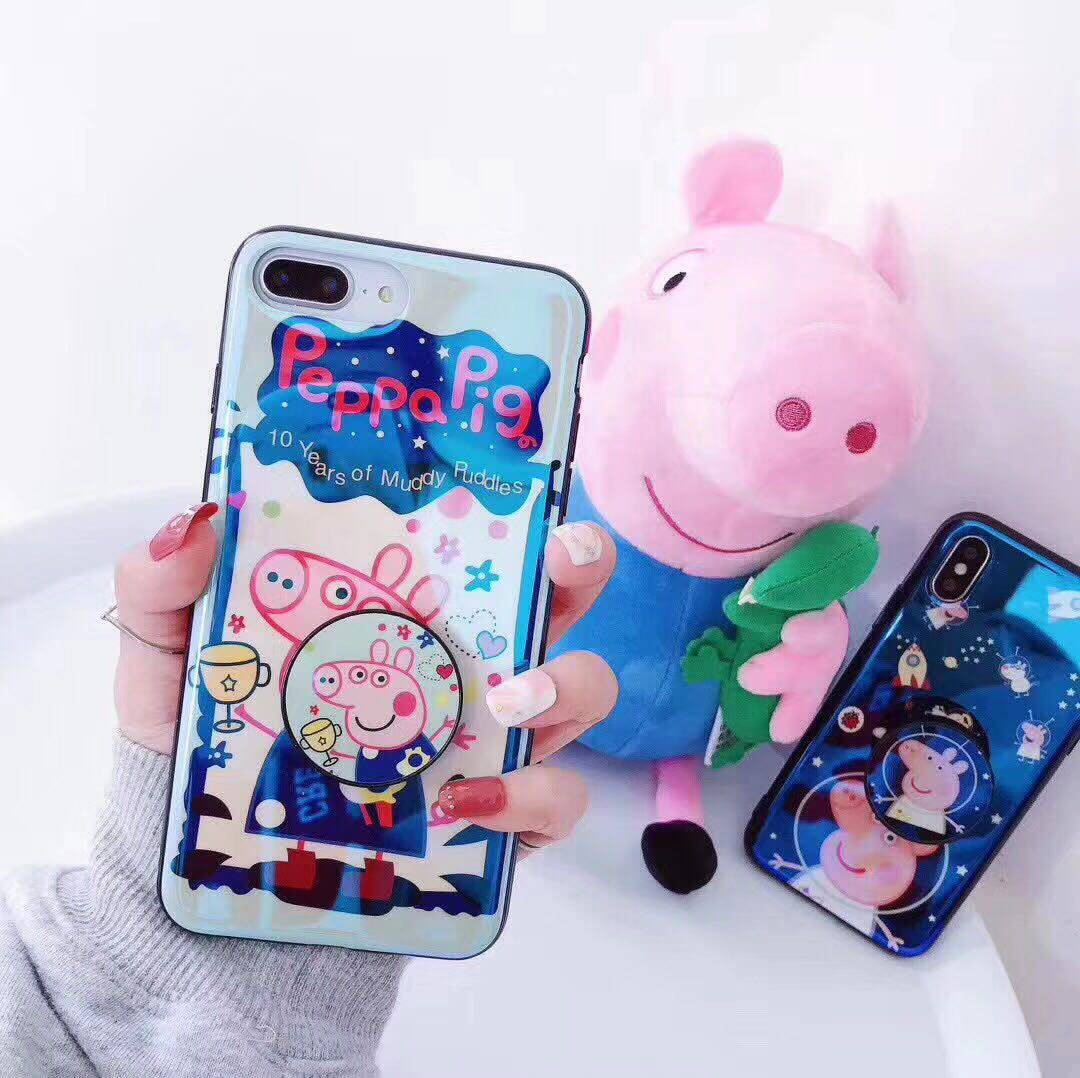 抖音同款卡通苹果x手机壳iPhone7/8plus手机套软壳6s防摔气囊支架