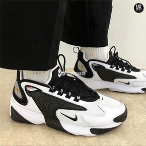 nike zoom 2k新款男复古老爹鞋黑白熊猫情侣运动休闲跑步鞋ao0269