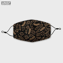 UNSF加厚保暖抗菌防晒防尘防雾霾成人纯手工口罩科技棉线条树叶