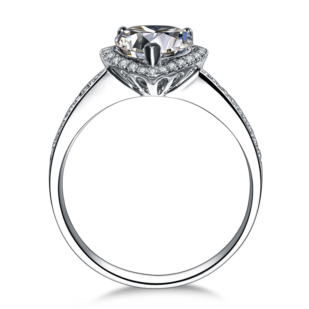 佐卡伊 白18k金共121分心形钻石结婚戒指钻戒 女戒异形戒指