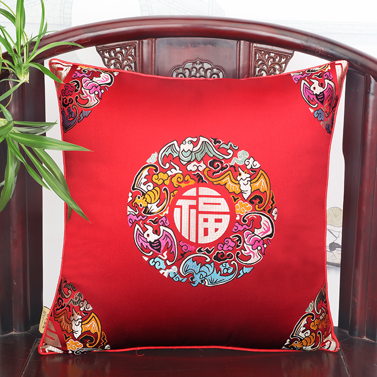 艺必旭新中式红木沙发抱枕圈椅靠垫古典座椅靠背中国风靠垫