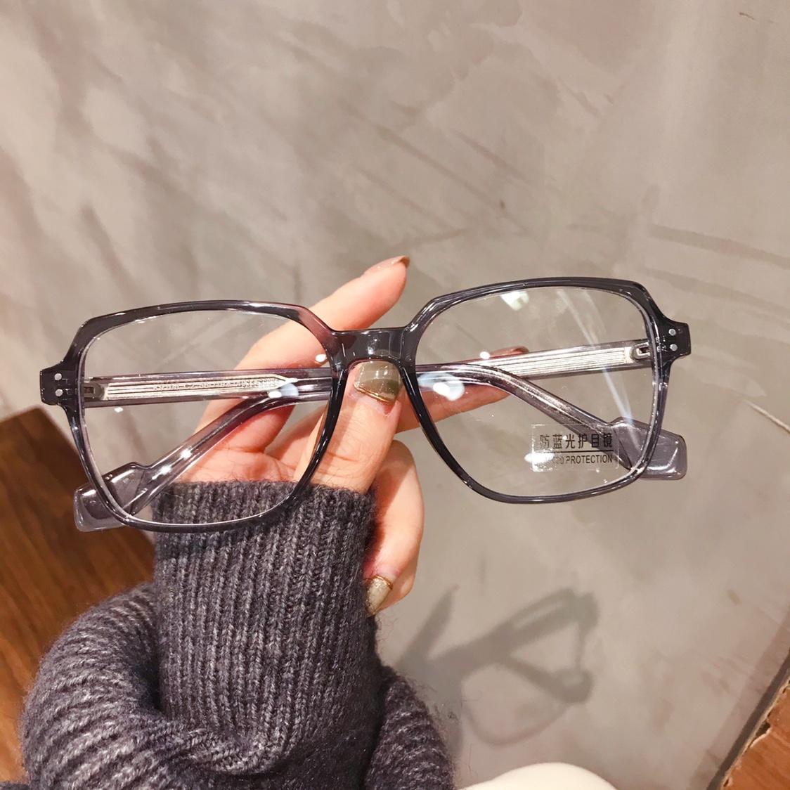 透明灰近视眼镜框女可配镜片有度数韩版潮网红款眼睛架男复古素颜