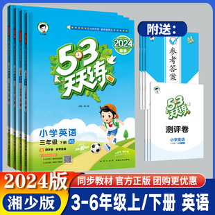 2024版 53天天练三3四4五5六6年级英语上下册湘少版xs 小学上下学期英语课堂同步练习资料 小学英语天天练天天测 含测评卷和答案