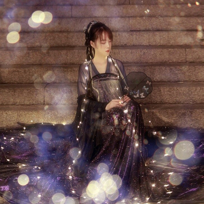 披帛现货 山海集北极星汉服女小紫星空汉服山海记正版原创 单披帛