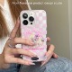 nanabear原创新款粉色棋盘小狗双层IMD硬壳手机壳适用于苹果13iPhone14