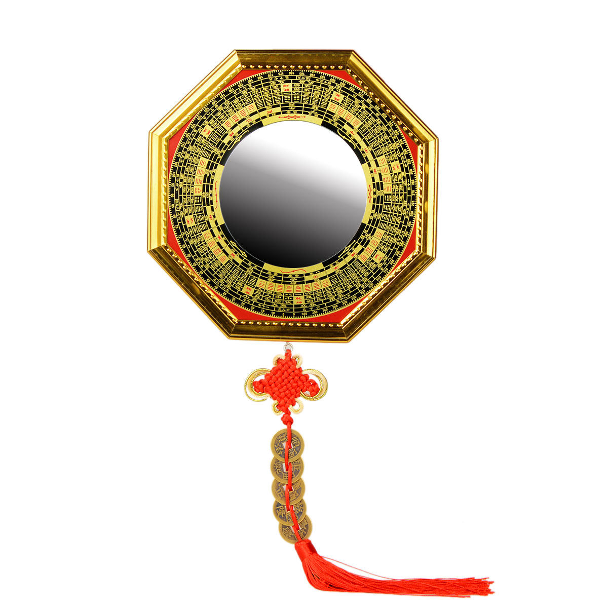 开光八卦镜镇宅门口凸凹镜凸面太极桃木阴阳化煞挡煞家用吸财风水