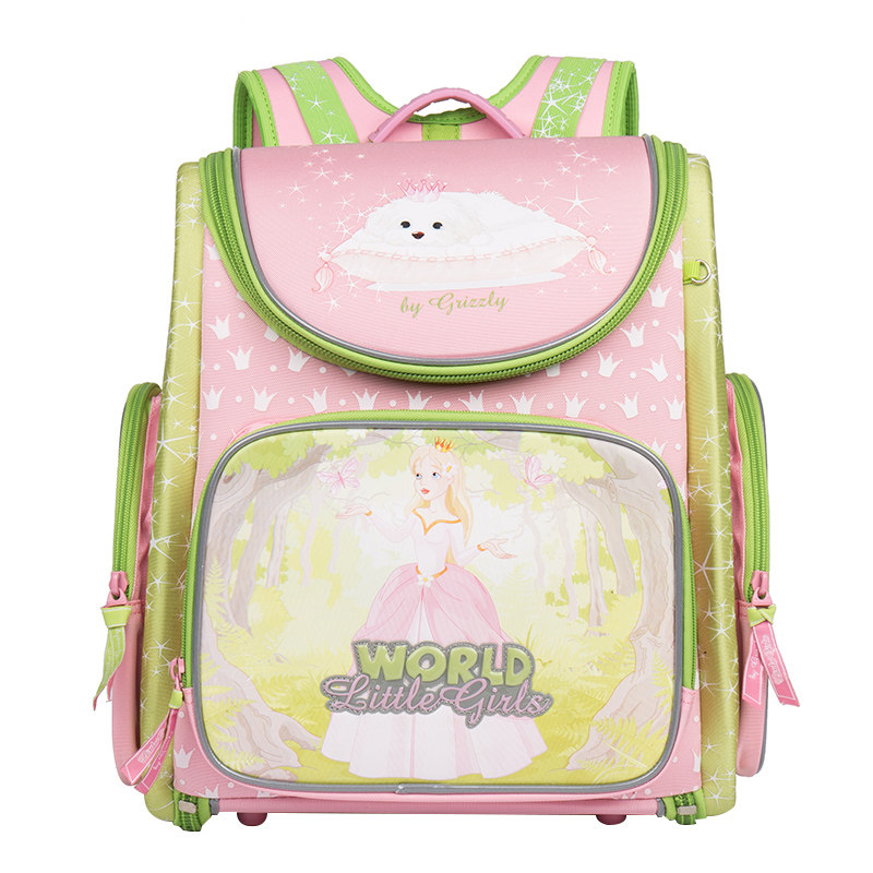 grizzly小学生书包女生1-3年级护脊减负儿童背包女孩子轻便双肩包