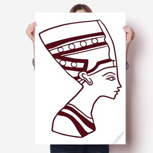 埃及文化图腾侧面人像海报贴纸80x55cm墙贴纸卧室家居装饰