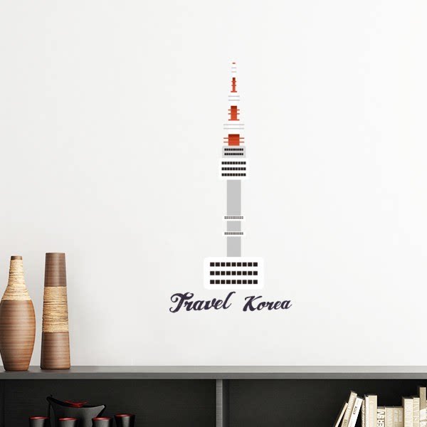 韩国旅行观光景点韩国首尔塔墙贴壁纸房间贴花
