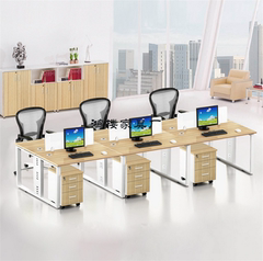 鸿楼办公家具办公桌简约现代职员桌2人6人组合简易员工位钢木结构