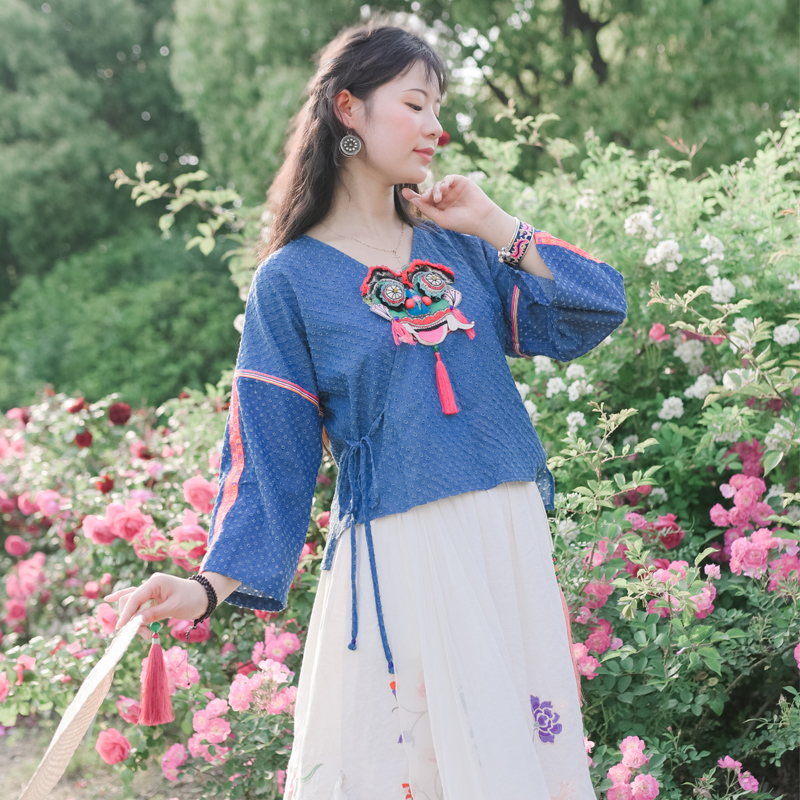 说梦缘原创设计民族风夏季新品外套女中国风中式汉服薄宽松短上衣