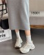 她菲娅2024秋新款老爹鞋女真皮透气厚底百搭轻便运动休闲鞋15901