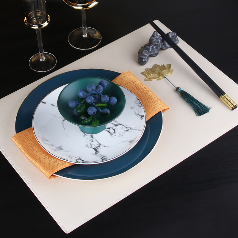 新中式酒店餐具摆台套装精致样板间房装饰餐盘碗筷中国风摆件套盘