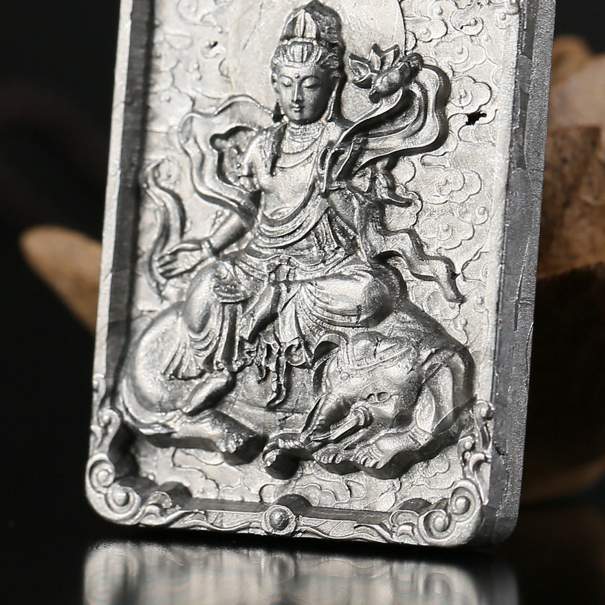 天王殿供奉 西藏陨铁佛牌 普贤菩萨法相 大雄宝殿纳福加持