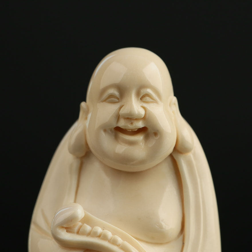 和平寺 猛犸象牙笑口常开弥勒佛像 佛法加持