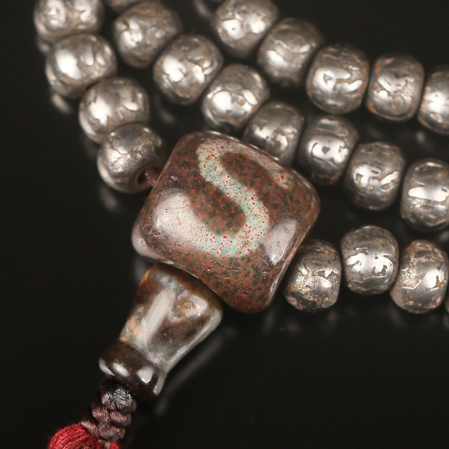 金刚殿供奉 新品藏式108天铁佛珠 真言念珠 大雄宝殿护佑加持