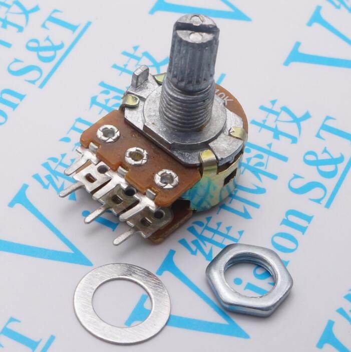 wh14810k双联电位器6脚b10k短柄音响功放电位器